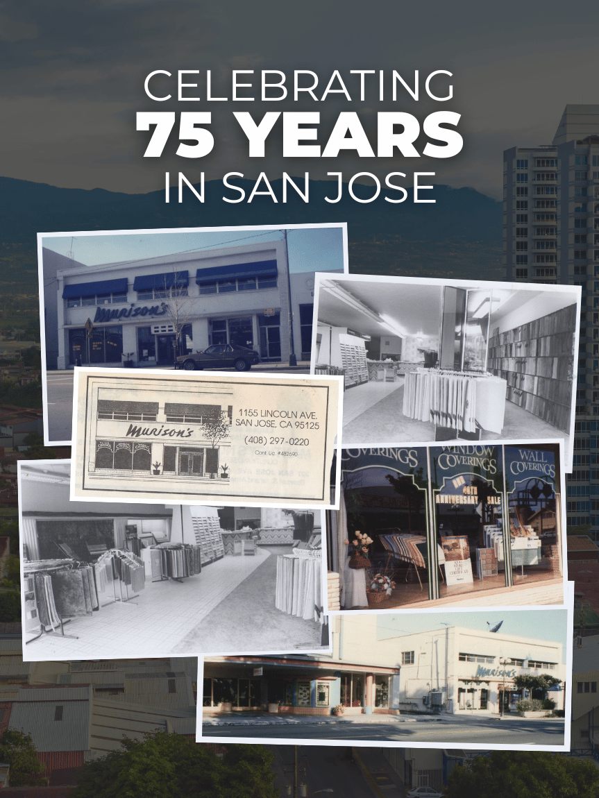 Collage of old images of flooring store to celebrate 75th anniversary