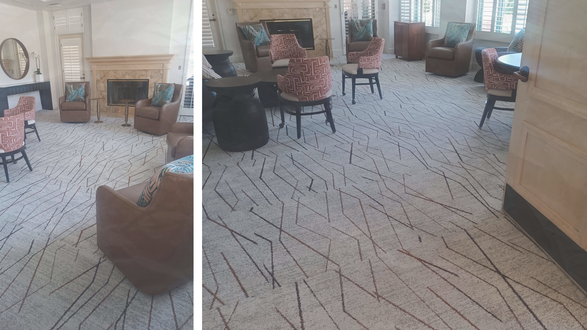 custom area rug in a community seating area